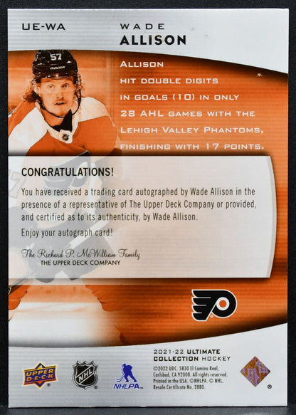 2021-22 UD Ultimate Collection Emblems Rookies Auto Wade Allison RC Auto 0482