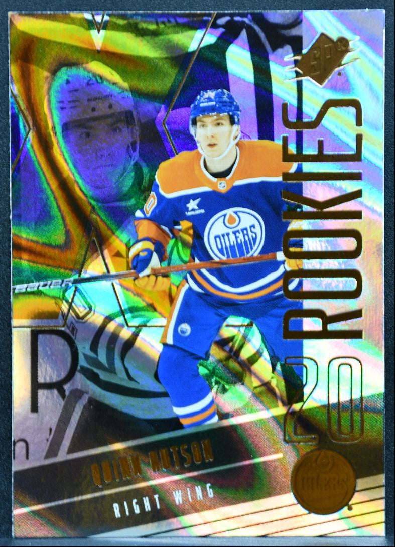 2025-26 SPx Rookies Quinn Hutson 141 Edmonton Oilers RC 0405