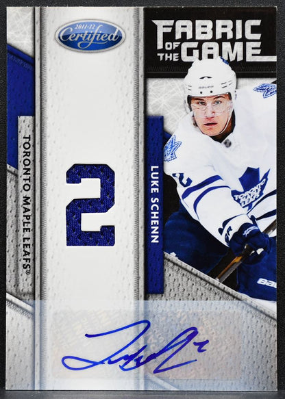 2011-12 Panini Certified Fabric of the Game NumberAuto Schenn Auto 06/25 7240