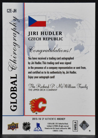 2015-16 SP Authentic Global Chirography Jiri Hudler CZE-JH Auto 3719