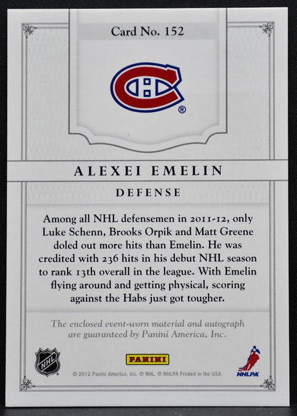 2012-13 Panini Dominion Jersey Auto Alexei Emelin Auto 133/199 Jersey 2077