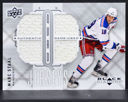 2009-10 Upper Deck Black Diamond Jerseys Quad Marc Staal Rangers Jersey 4220