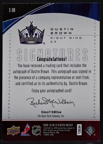 2009-10 UD Be A Player Signatures Dustin Brown S-DB Los Angeles Kings Auto