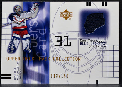 2001-02 UD Mask Collection Jerseys Ron Tugnutt J-RT Jackets 013/150 Jersey 5642