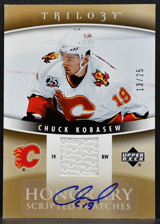 2006-07 UD Trilogy Honorary Scripted Swatches Chuck Kobasew Auto Jersey 0606