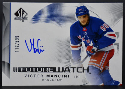 2024-25 SP Authentic Victor Mancini 167 New York Rangers RC Auto 112/599