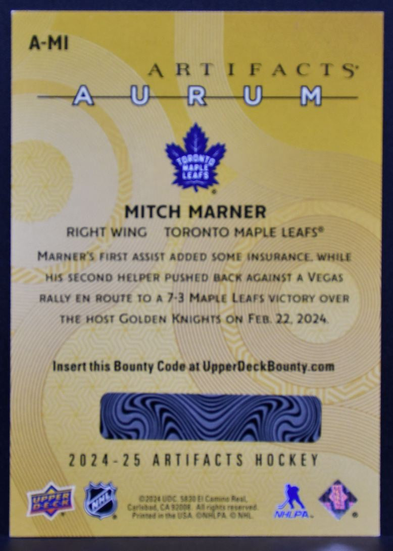 2024-25 Upper Deck Artifacts Aurum Mitch Marner A-MI Toronto Maple Leafs 1633