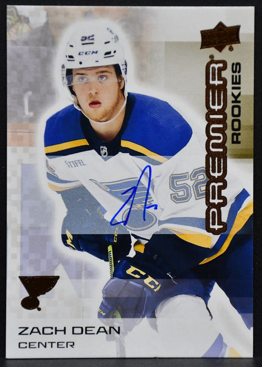2024-25 UD Premier Rookies Auto Bronze Zach Dean 127 St. Louis Blues RC Auto 6416