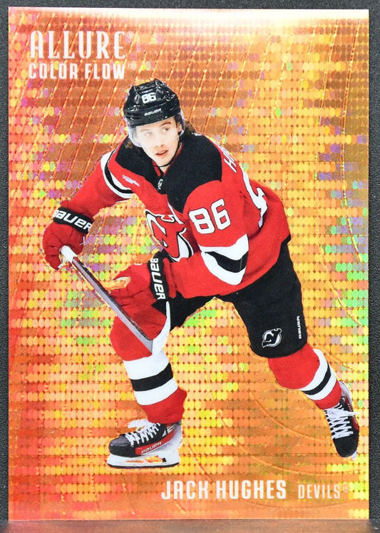 25-26 UD Allure Color Flow Red-Orange Spectrum Jack Hughes CF-21 Devils /399 2623