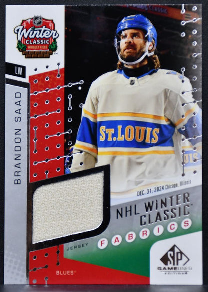 25-26 SP Game Used Winter Classic Fabrics Saad WCF-6 St. Louis Blues Jersey 7789