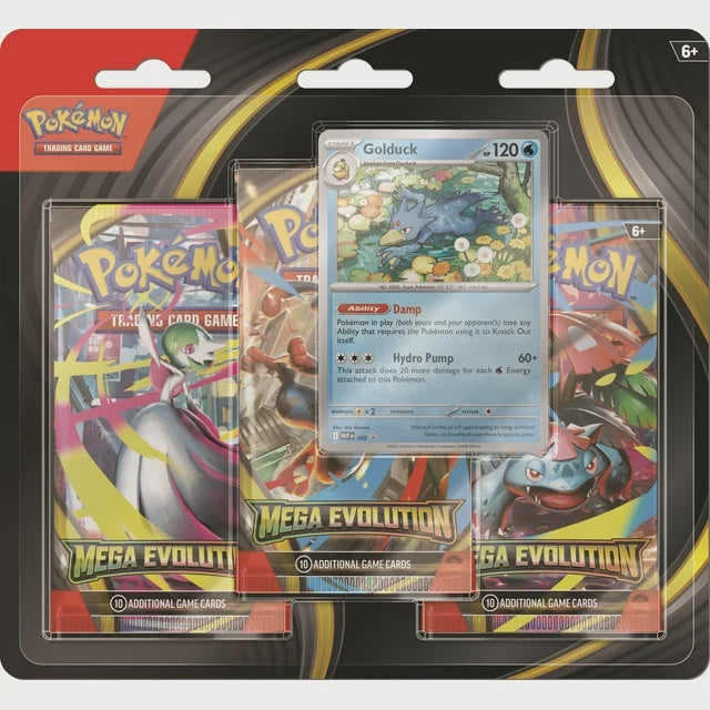 Pokemon TCG Mega Evolution 3 Pack Blister (Golduck) (EN)