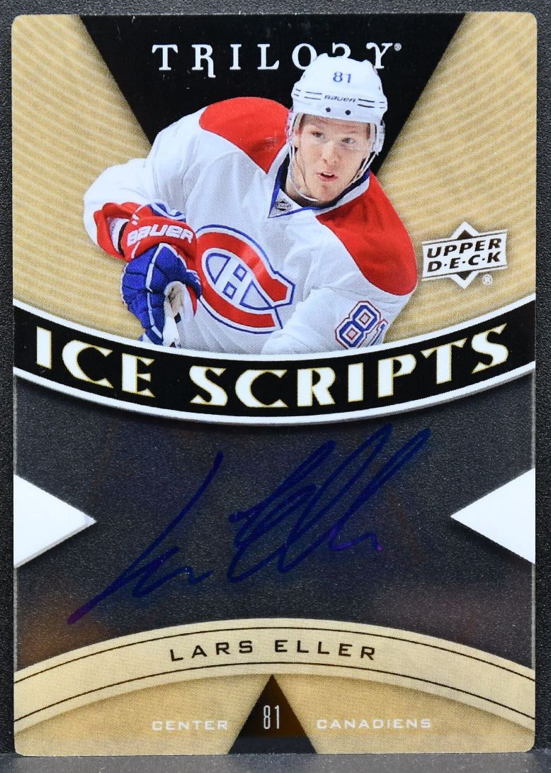 2012-13 Upper Deck Trilogy Ice Scripts Lars Eller IS-LE Canadiens Auto 7156