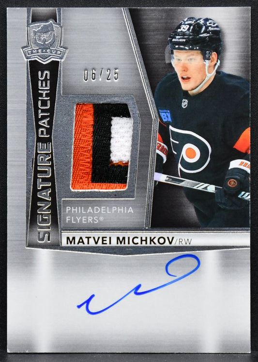2024-25 UD The Cup Signature Patches Matvei Michkov SP-MI  Auto 06/25 Patch
