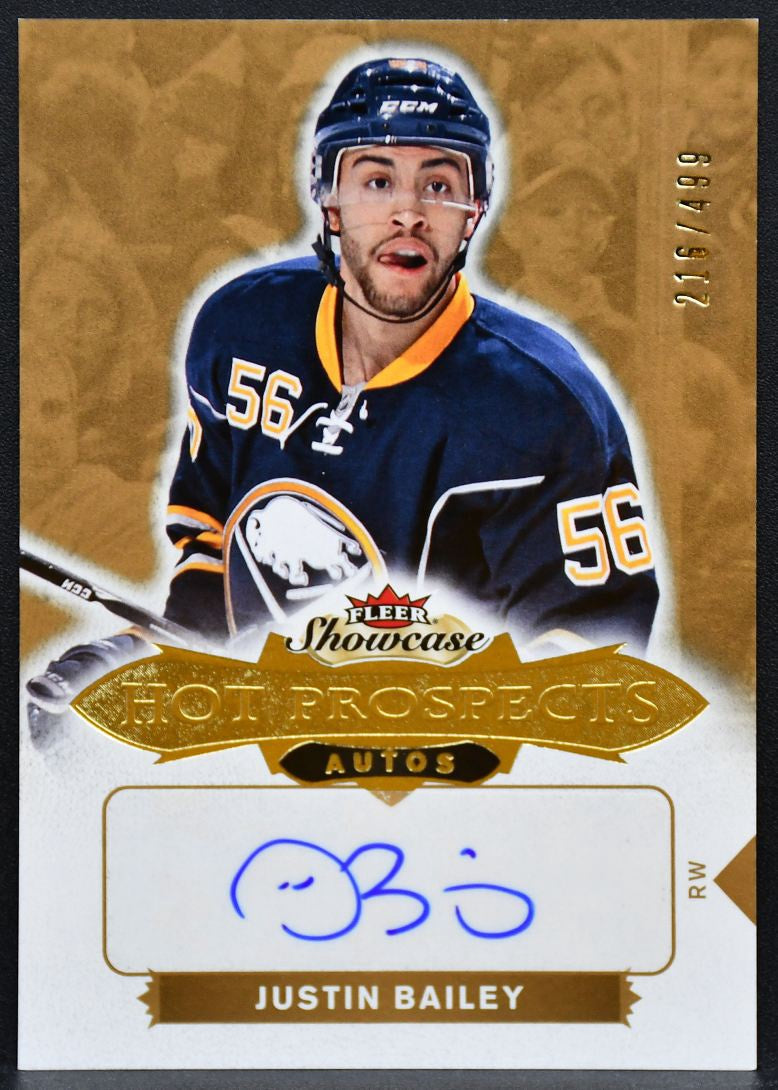2016-17 Fleer Showcase Hot Prospectss Bailey 142 Sabres RC Auto 216/499 9567