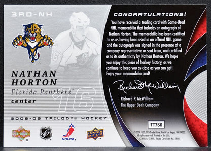 2008-09 UD Trilogy Scripted Swatches Third Star Horton Auto 015/100 Jersey 8964