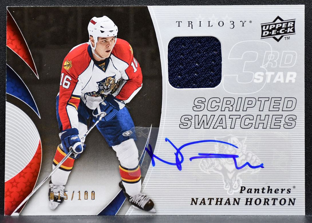 2008-09 UD Trilogy Scripted Swatches Third Star Horton Auto 015/100 Jersey 8964