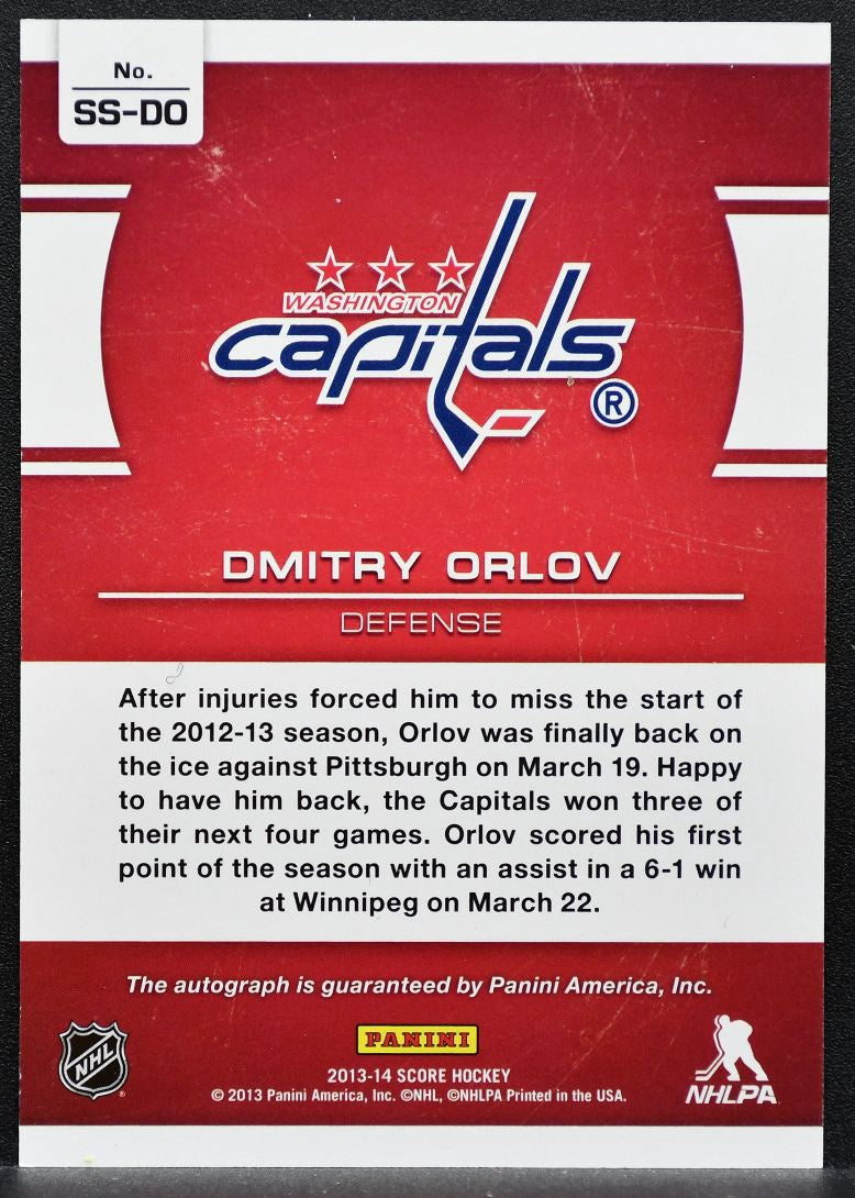 2013-14 Score Signatures Dmitry Orlov SS-DO Washington Capitals Auto 9501
