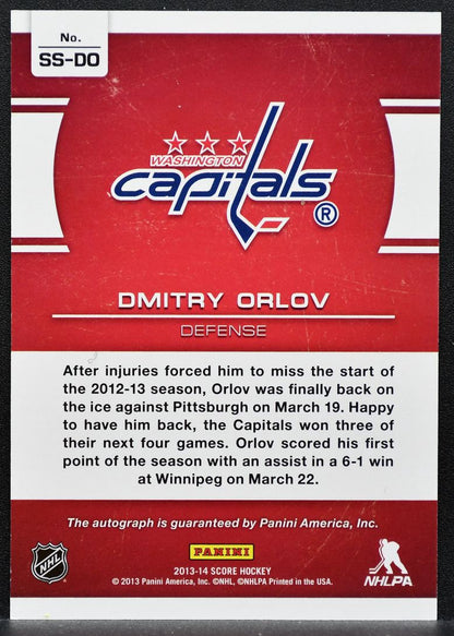 2013-14 Score Signatures Dmitry Orlov SS-DO Washington Capitals Auto 9501