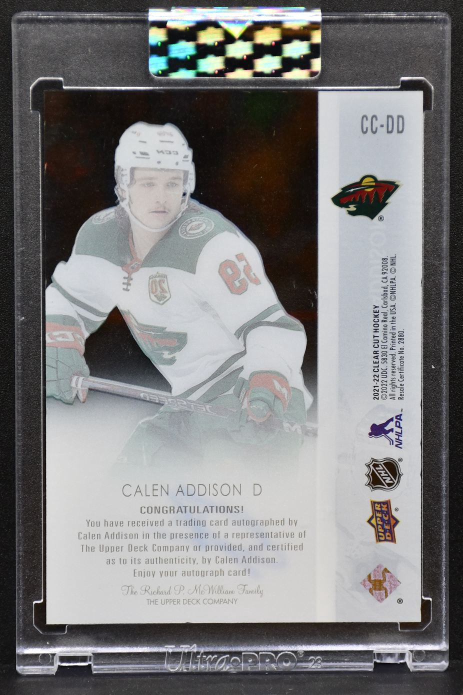 2021-22 Upper Deck Clear Cut Base Calen Addison CC-DD RC Auto 0992
