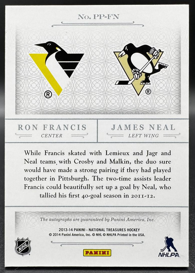 2013-14 Panini National Treasures Past and Present Ron Francis/James Neal /99