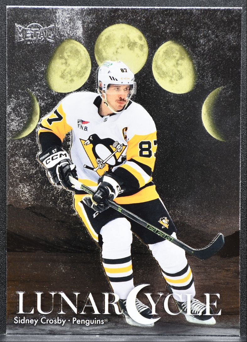 2025-26 SkyBox Metal Universe Lunar Cycle Sidney Crosby LC-15 Penguins 4427