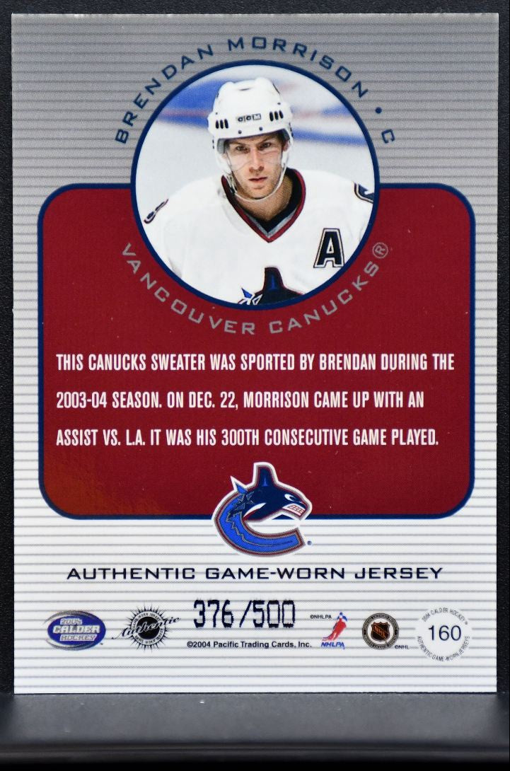 2003-04 Pacific Calder Jersey Brendan Morrison 160 Canucks 376/500 Jersey 5586