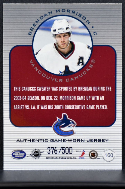 2003-04 Pacific Calder Jersey Brendan Morrison 160 Canucks 376/500 Jersey 5586