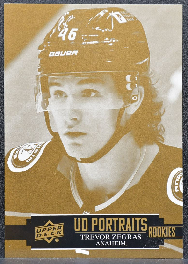 2021-22 UD Series 1 UD Portraits Rookies Trevor Zegras P-34 Ducks RC 5395