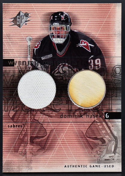 2000-01 SPx Winning Materials Dominik Hasek DH Buffalo Sabres Jersey / Stick