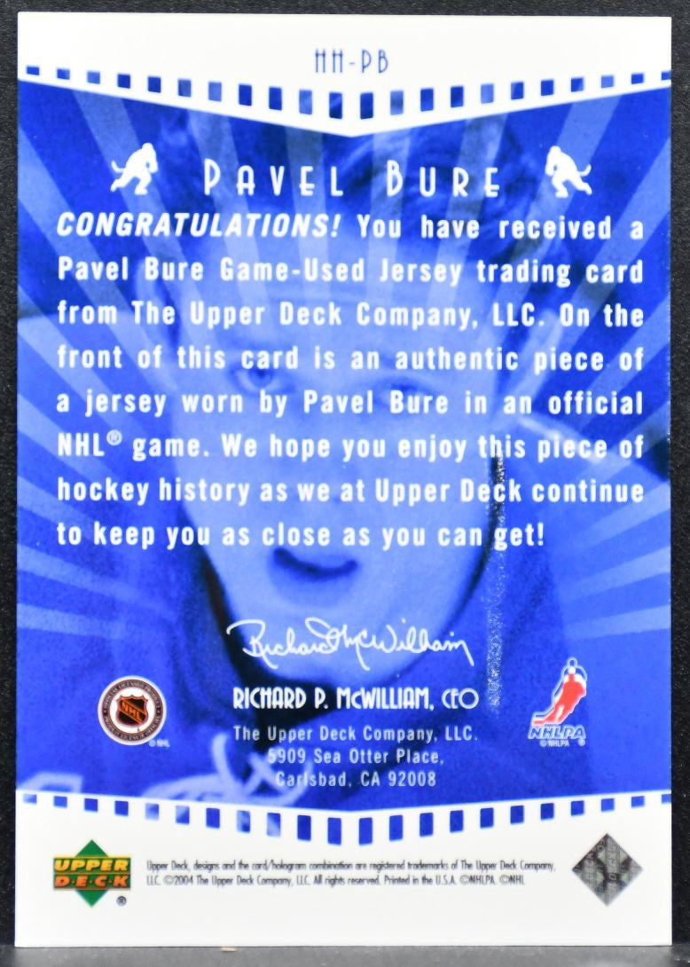 2003-04 Upper Deck Highlight Heroes Jersey Pavel Bure HH-PB Rangers Jersey 5726
