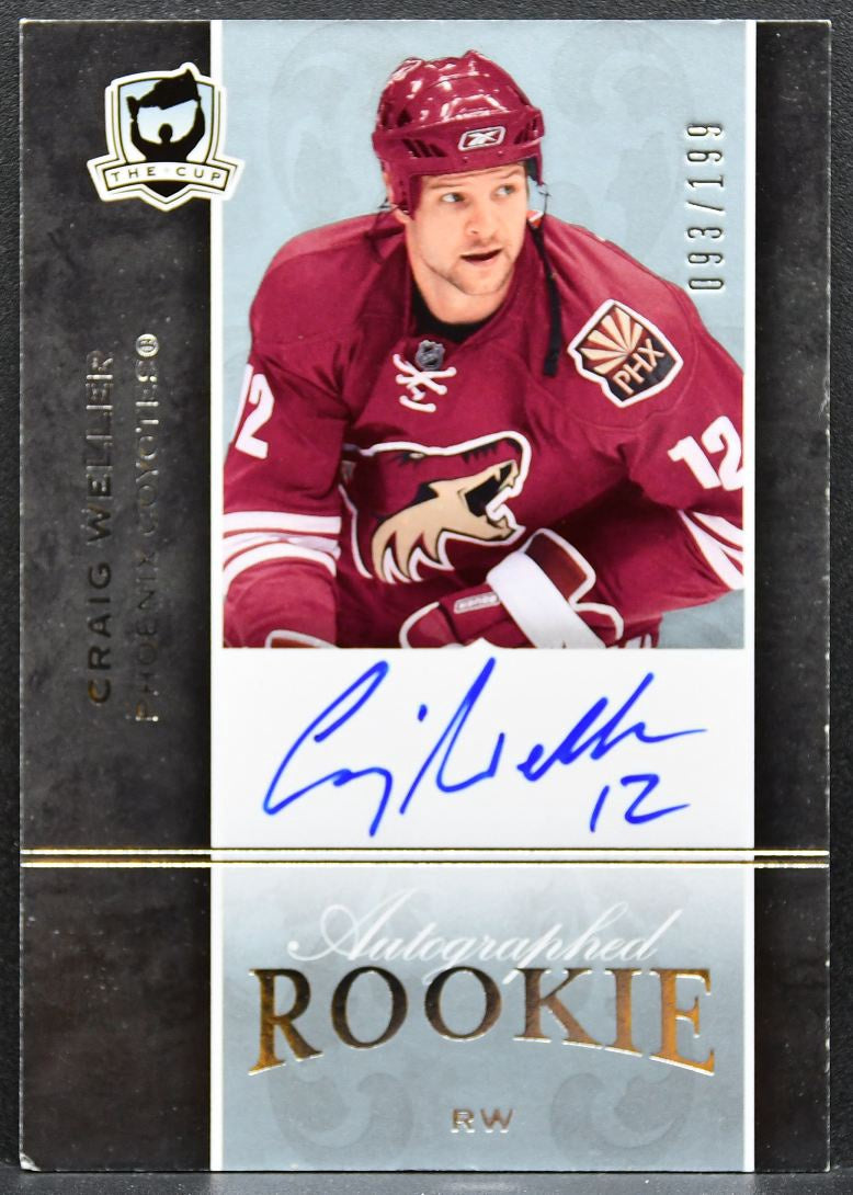 2007-08 UD The Cup Autographed Rookie Craig Weller Coyotes RC Auto 093/199 2700