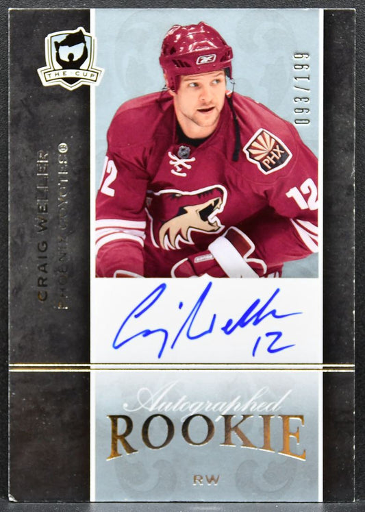 2007-08 UD The Cup Autographed Rookie Craig Weller Coyotes RC Auto 093/199 2700