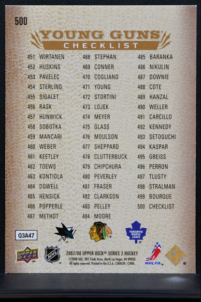 2007-08 UD Series 2 Young Guns Setoguchi/Toews/Tlusty RC 7597