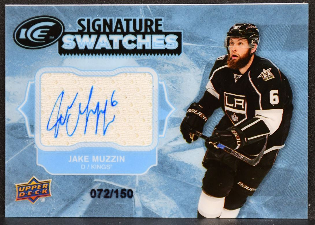 2017-18 UD Ice Auto Swatches Jake Muzzin SS-JM Kings Auto 072/150 Jersey 0102