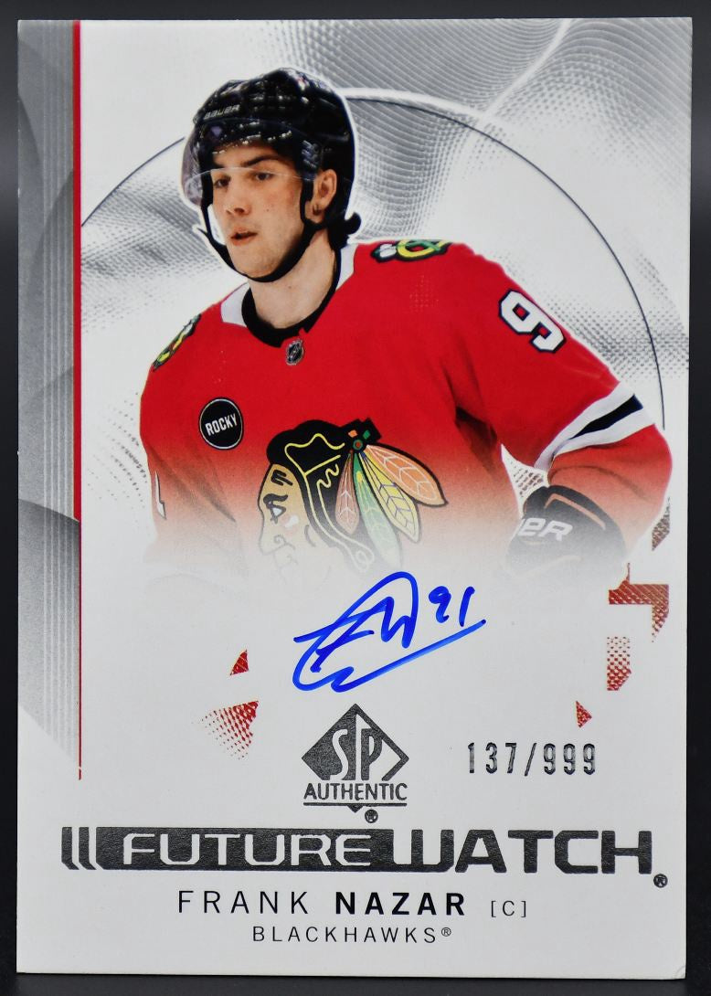 2024-25 SP Authentic Frank Nazar 138 Chicago Blackhawks RC Auto 137/999
