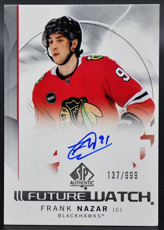 2024-25 SP Authentic Frank Nazar 138 Chicago Blackhawks RC Auto 137/999