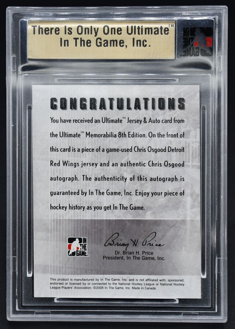 2007-08 ITG 8th Ultimate Jersey & Auto Chris Osgood Auto 25/30 Jersey