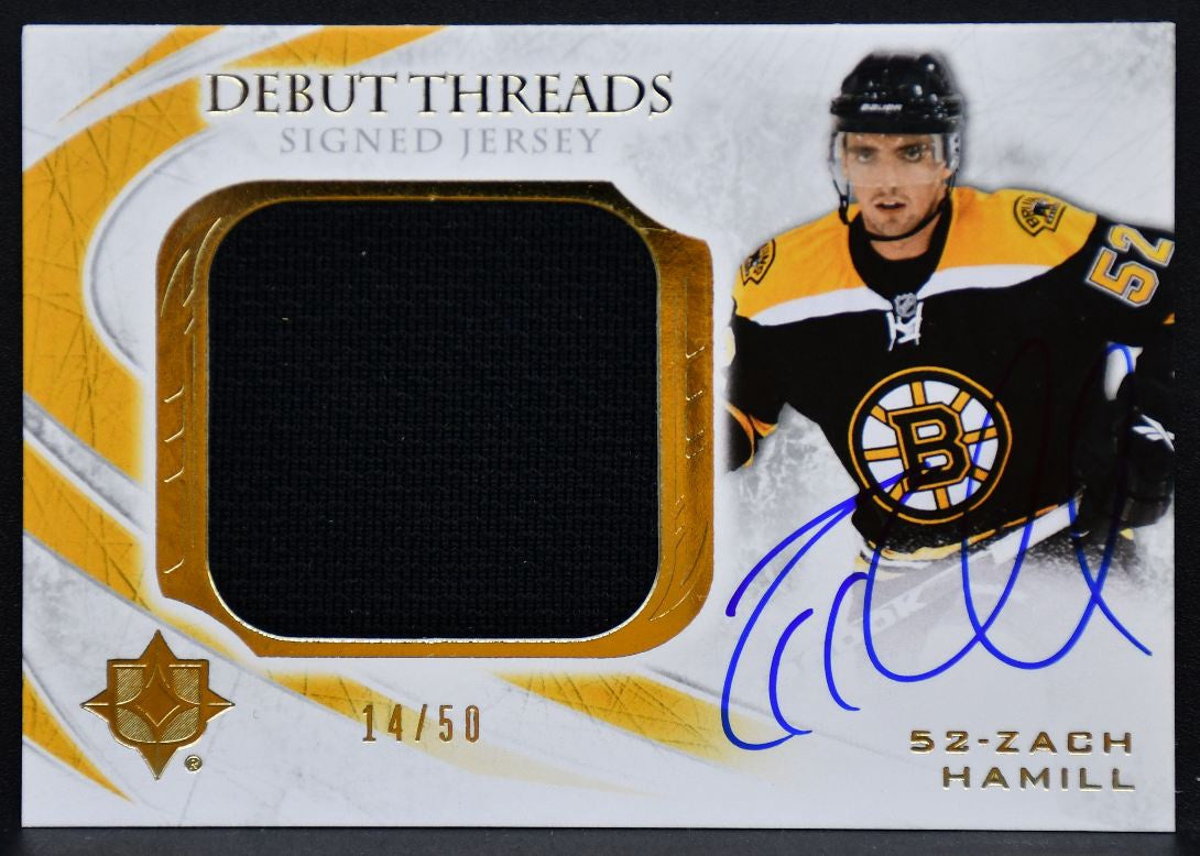 2010-11 UD Ultimate Collection Debut Hamill Bruins RC Auto 14/50 Jersey 0508