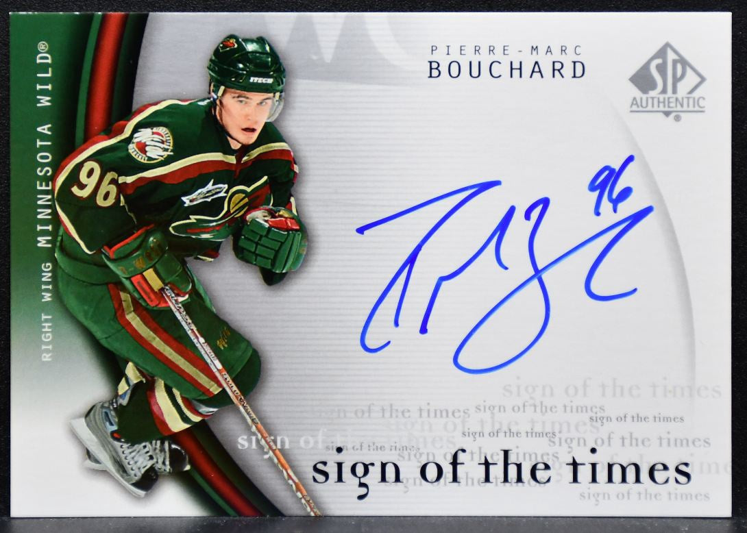 2005-06 SP Authentic Sign of the Times Pierre-Marc Bouchard PM Wild Auto 6372