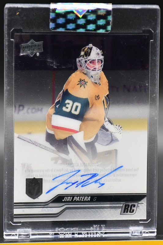 2023-24 UD Clear Cut Jiri Patera CC-PA Vegas Golden Knights RC Auto