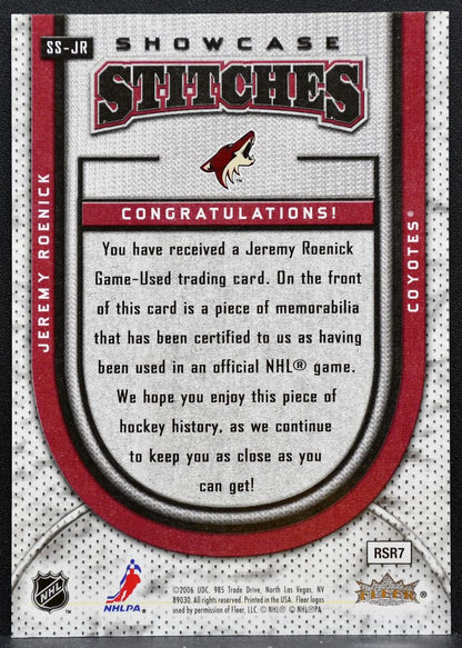 2006-07 Flair Showcase Stitches Jeremy Roenick SS-JR Phoenix Coyotes Jersey 5345