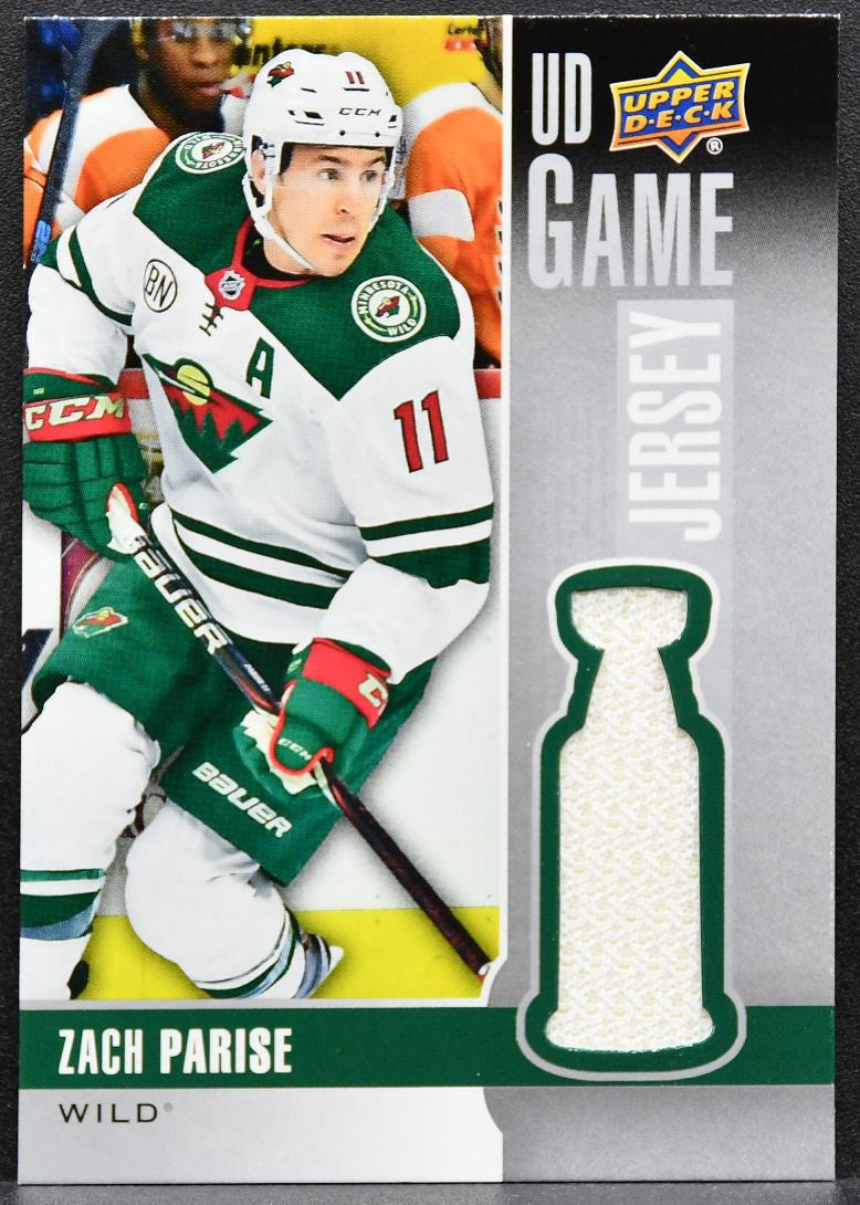 2019-20 Upper Deck Series 1 UD Game Jersey Zach Parise GJ-ZP Wild Jersey 2105