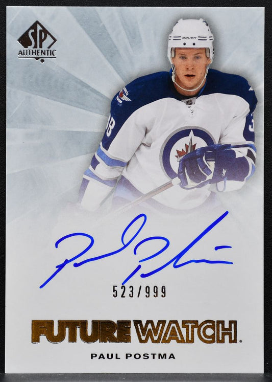 2011-12 SP Authentic Future Watch Auto Paul Postma 267 Jets RC Auto 523/999 8818