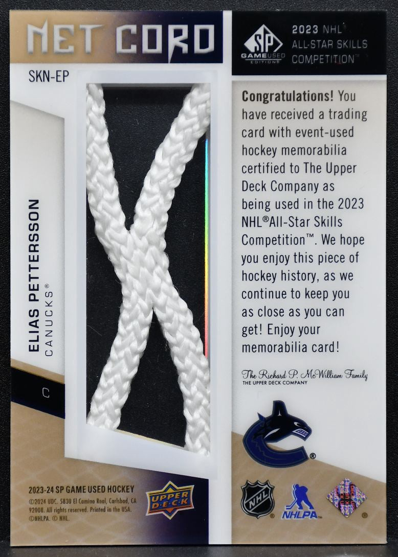 2023-24 SPGU 2023 NHL All-Star Skills Net Cord Pettersson 2/5 Net Cord 6170