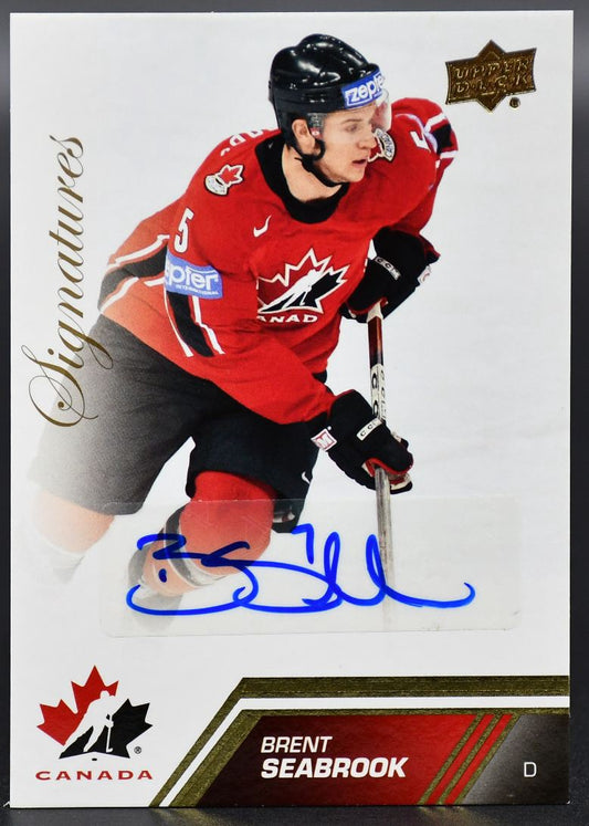 2013-14 UD Team Canada Gold Signatures Brent Seabrook 20 Canada Auto