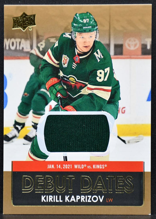 2021-22 UD Series 1 Debut Dates Kirill Kaprizov DD-25 Minnesota Wild RC Jersey 3248