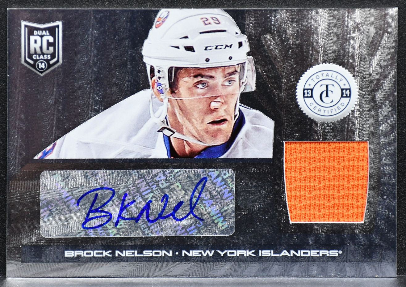 2013-14 Panini Totally Certified Rookie Autograph Jersey Brock Nelson  RC Jersey