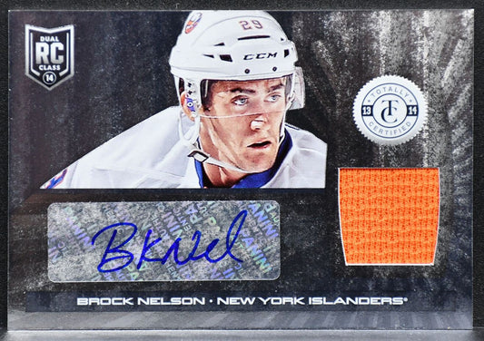 2013-14 Panini Totally Certified Rookie Autograph Jersey Brock Nelson  RC Jersey