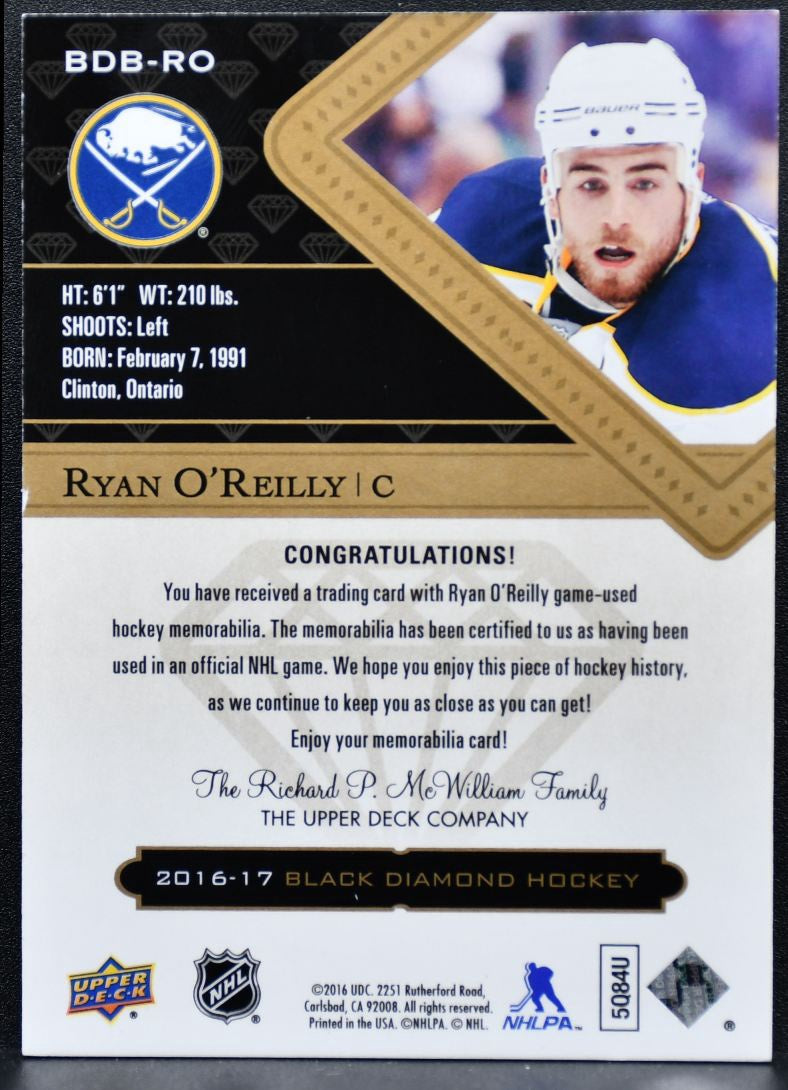 2016-17 UD Black Diamond Relics O'Reilly BDB-RO Sabres /149 Jersey 2141