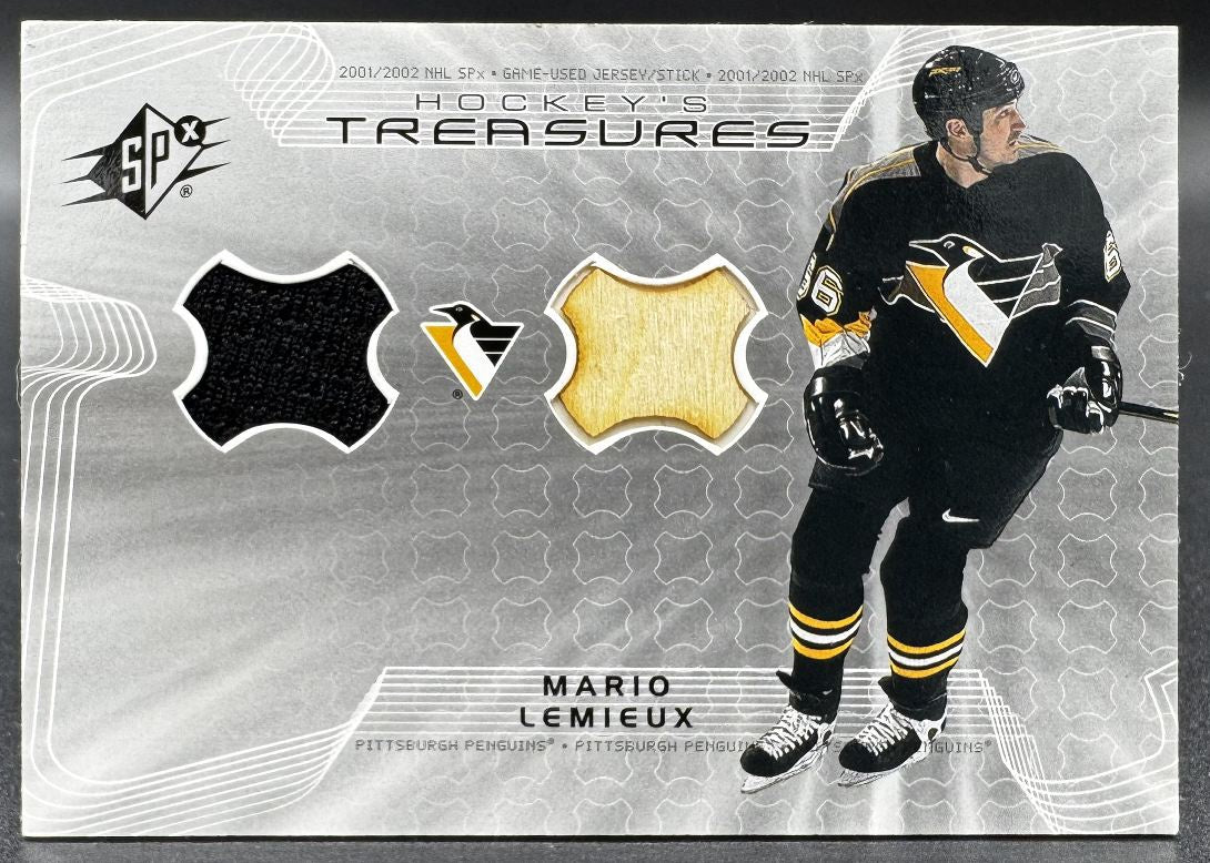 2001-02 SPx Hockey Treasures Mario Lemieux Jersey Stick